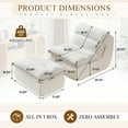 thumbnail image 2 of Timbernest Accent Chair with Ottoman, Boneless Lounge Chair with Ottoman, Cozy Corduroy Recliner for Small Spaces, Beige, 2 of 11