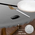 thumbnail image 3 of Pink Gray Ombre Round Tablecloth, Fitted Table Cover with Elastic for 45"-54" Round Tables, Black Hockey Sticks Minimalist Style Table Cloth Outdoor Indoor Dinning Party Waterproof Tablecloths, 3 of 7