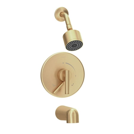 Escutcheon 1 Handle - Dia Single Handle 1-Spray Tub and Shower Faucet Trim with Brass Escutcheon in Brushed Bronze - 1.5 GPM (Valve Not Included)