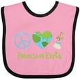 thumbnail image 3 of Inktastic Peace Love Earth Girls Baby Bib, 3 of 4