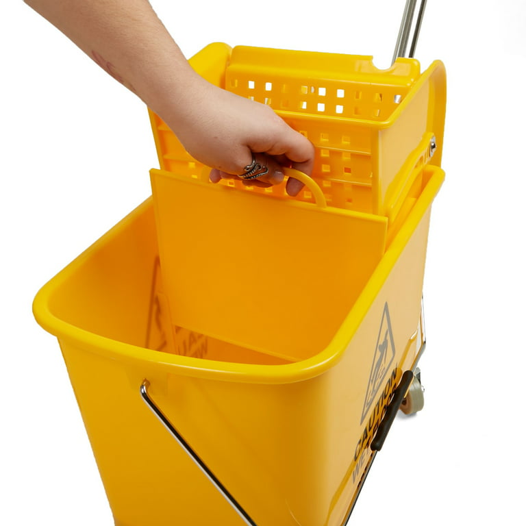 The Clean Store 26 qt. Capacity. Mop Bucket with Wringer, Yellow