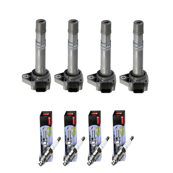 Set of 4 ISA Ignition Coils and 4 Spark Plugs Compatible with 2007-2009 Acura MDX 3.7L V6 Replacement for UF400 UF242 C1460