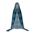 thumbnail image 7 of Honeii Blue Black Plaid Print Poncho Cape, Cloak Coat, Snuggly Hooded Wearable Blanket, Hooded Cape For Teenagers,Halloween Costumes-Large, 7 of 7