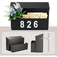 thumbnail image 7 of Wall Mount Mailbox with Planter Box, Large Capacity Galvanized Steel Outdoor Mailbox, Rustproof Decorative Black with Number Stickers for House Outside$$Tools & Hardware Other, 7 of 7