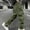 Army Green, variant on Men's Solid Athletic Multi Pocket Cargo Long Pants Elastic Waist Loose Fit Streetwear Outdoor Daily Casual Trousers Gray S