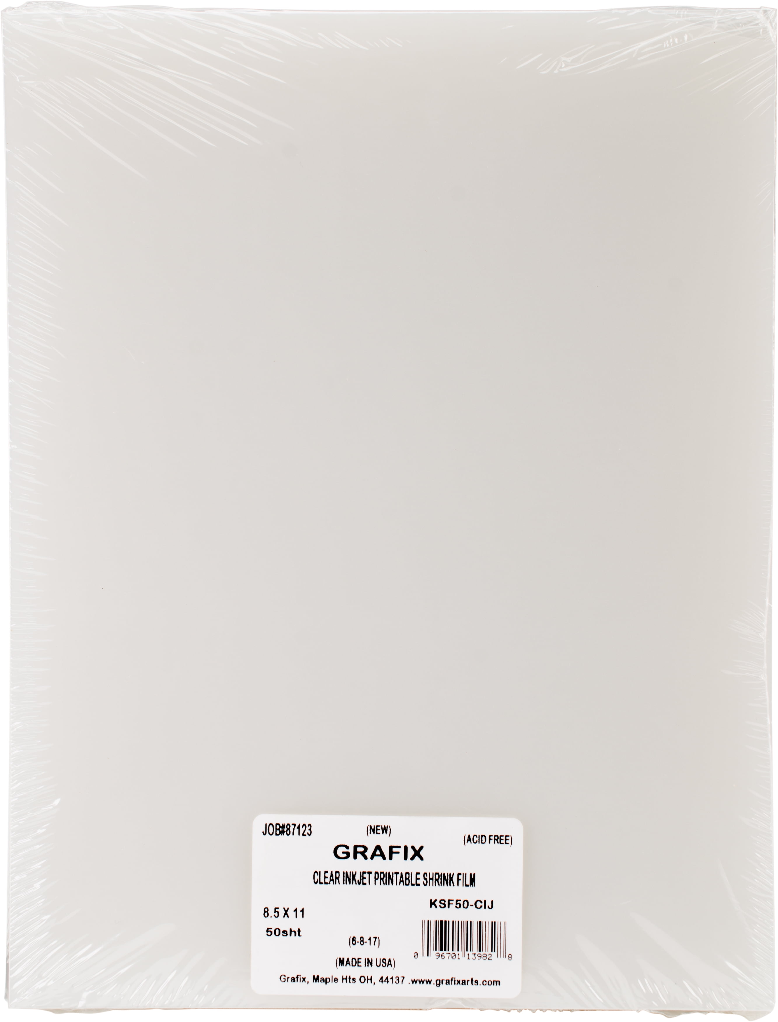 Inkjet Shrink Film 8.5"X11" 50/PkgClear