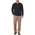 thumbnail image 2 of INSPIRE CHIC Men's Henley Shirts Long Sleeve Chest Pocket Casual Basic Tee Shirt M Black, 2 of 6