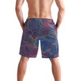 thumbnail image 3 of Dailycode Men's Quick Dry Swim Trunks Beach Shorts Casual Summer Board Shorts with Pockets, Neon Topography Lines, 3 of 8