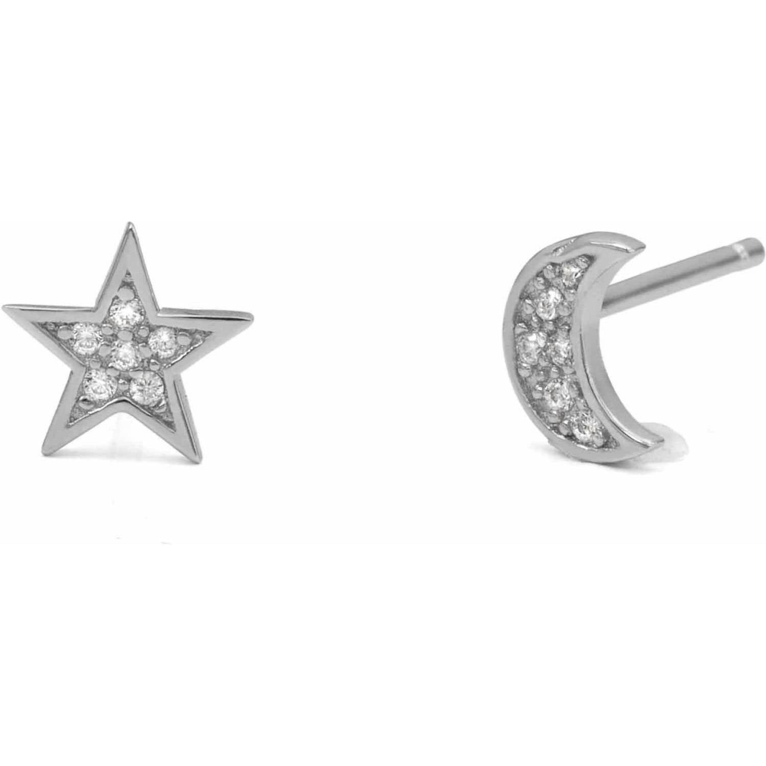 silver moon earrings