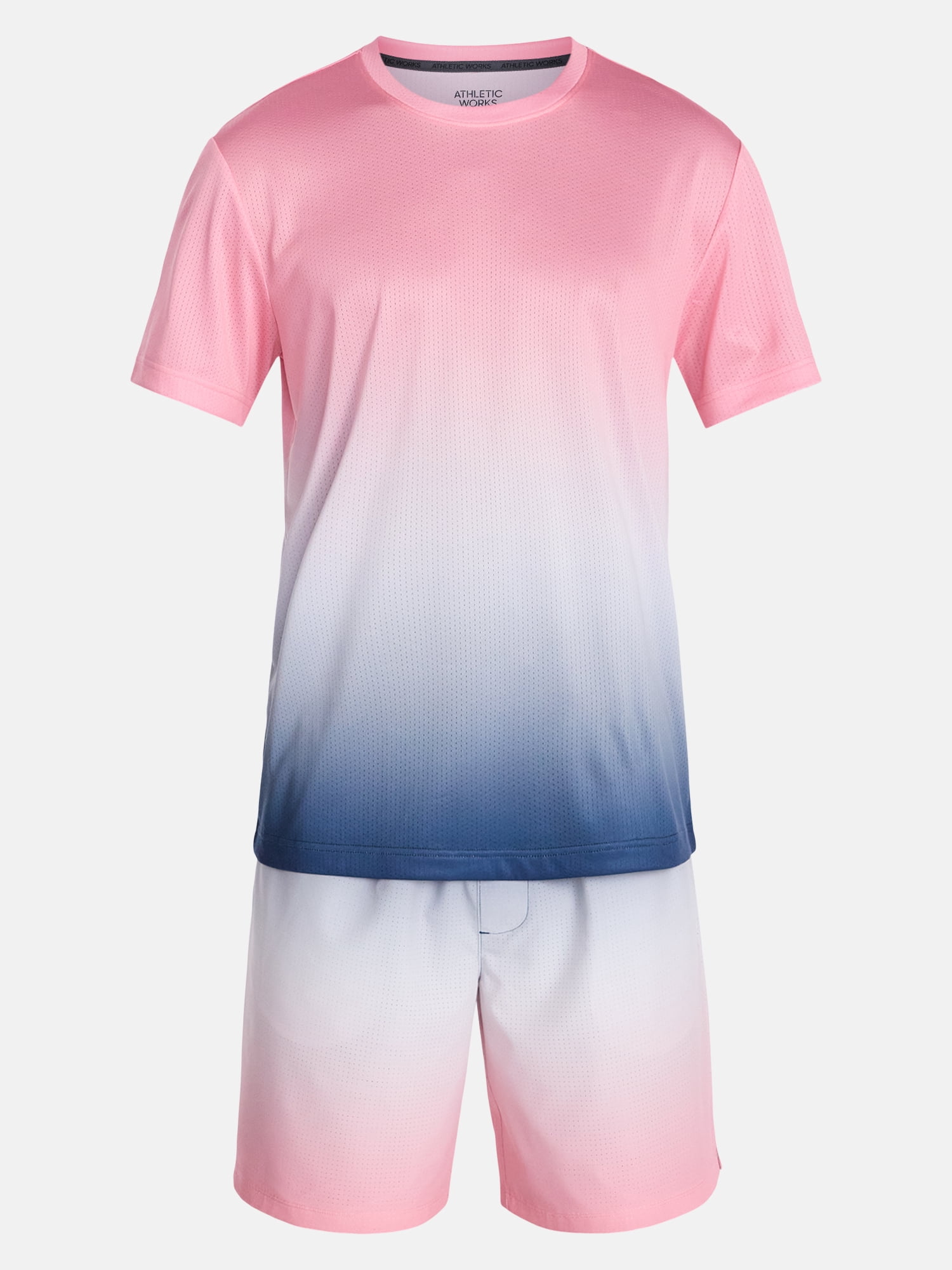 Athletic Works Men's and Big Men's Active Ombre Perforated Mesh Performance Tee Shirt, Sizes XS-5XL