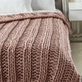 thumbnail image 5 of Cozy Tyme Polyester Decorative Throw Blanket, Brown, 5 of 11