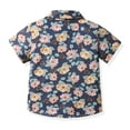 thumbnail image 5 of Hihipz Little Boys Polo Shirt Floral Print Shirts Hawaii Beach Casual Summer Tops,Sizes 6-7, 5 of 5
