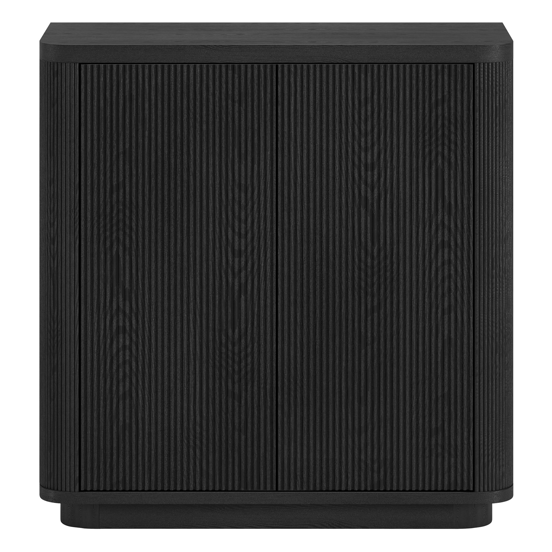 Evelyn&Zoe Modern/Contemporary 32" Wide Black Grain Accent Cabinet