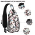 thumbnail image 2 of Sling Backpack,White Christmas Snowman Pattern Crossbody Bag with Water Bottle Holder,Waterproof Sling Bag for Men/Women with Chest Phone Holder for Hiking,Travel, 2 of 6