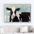 thumbnail image 2 of wall26 Canvas Print Wall Art Black &amp; White Cow on Blue Watercolor Background Animals Wildlife Digital Art Realism Rustic Scenic Nature Photography Colorful for Living Room, Bedroom, Office - 12&q, 2 of 5
