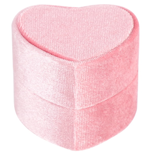 KAKOWELY Estuche para anillos, caja para anillos de propuesta, caja para anillos de compromiso, organizador de anillos en forma de corazón