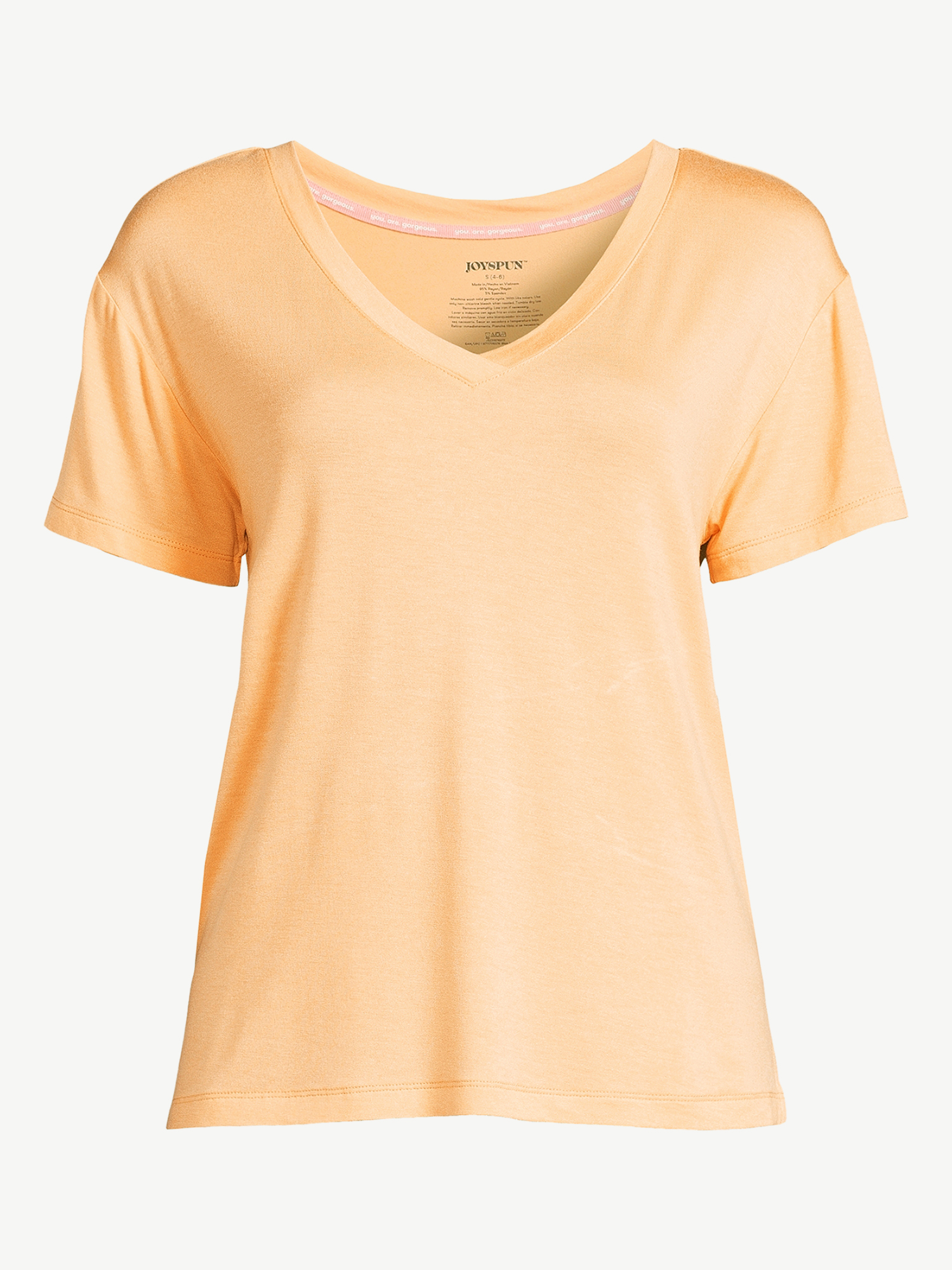 Joyspun Women's V-Neck Sleep T-Shirt, Sizes S to 3X
