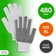 thumbnail image 2 of String Knit Gloves with Grip Dots 10'', Pack of 480 White Work Cotton Gloves with Polyester Materials, Reusable PVC Dotted Working Gloves, Safety Work Gloves for Industrial Work X-Large, 2 of 7