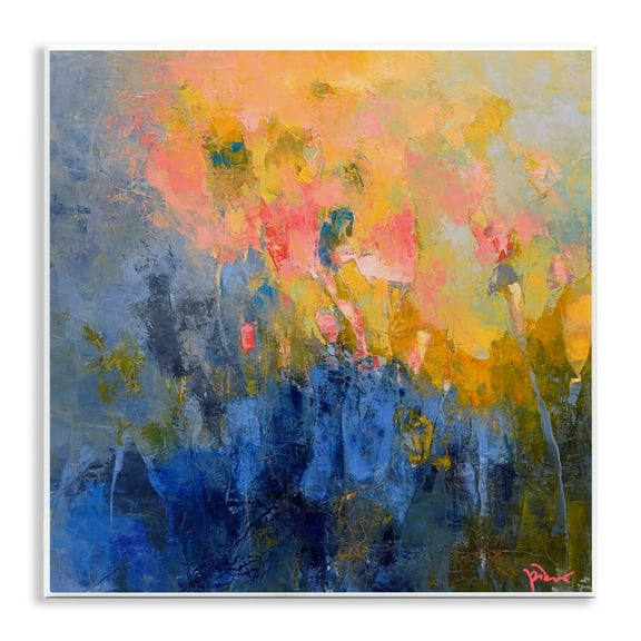 Stupell Industries Radiant Abstract Impression Abstract Painting Unframed Art Print Wall Art, 12 x 12