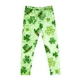 thumbnail image 6 of Auroural Leggings for Toddler Girls Green Girls St. Patrick's Day Printed Pants High Waist Stretchy Soft Tights 4 Years Green, 6 of 7
