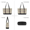 thumbnail image 6 of FORMRS Canvas Laptop Tote Bag for Women with 15.6" Computer Compartments Shoulder Handbag, Beige Floral Pattern, 6 of 7