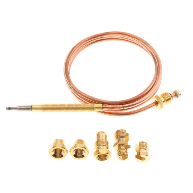 Gas Thermocouple Kit, 1500mm Gas Stove Thermocouple Kit Heater Protection  Equipment Temperature Sensing Probe with Nut
