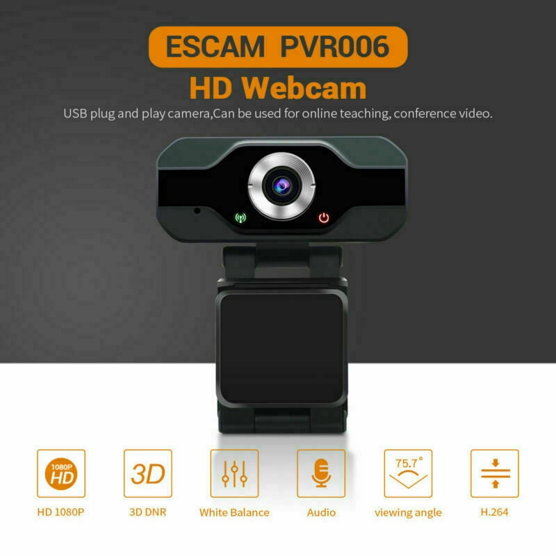 LNKOO HD Full Gaming Computer Camera, Webcam 1080p Computer Camera Microphone Laptop USB PC Webcam, Recording Pro Video Web Camera for Calling, Conferencing, 110 Degree Live Streaming Widescreen