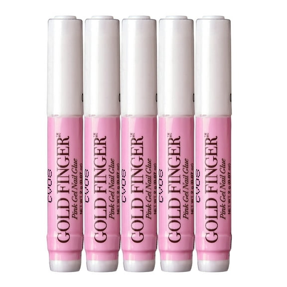 Goldfinger Professional Nail Glue, Super Strong, Fast-Drying, Long-Lasting, Easy Application, Perfect for Acrylic & Press-On Nails, Quick Nail Repair, Made in USA (Pack of 5)