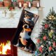 thumbnail image 1 of Chihuahua Tema: Calcetines de Navidad, fino lino blanco para colgar en escaleras y chimenea, decoración navideña para el hogar, regalo de Navidad.54cm×38cm, 1 of 5