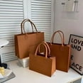 thumbnail image 5 of 1Pcs Women Solid Color Travel Simple Large Capacity Felt Shoulder Bag Messenger Bag Crossbody Handbag KHAKI LARGE, 5 of 8