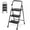 Black, variant on Atilioo 3 Step Ladder, Folding Step Stool with Widened Anti-Slip Pedal & Heavy-Duty Steel Frame, Space-Saving Ladder for Household Office, Blue