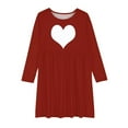 thumbnail image 3 of Spazoro Child Kids Girls Dress, Love Print Long Sleeve Fall Winter Causal Dresses for Girls Red Size 13 T, 3 of 4