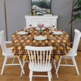 thumbnail image 2 of Plaid Pumpkin Halloween Pattern Round Tablecloth 60"x60",Wrinkle Wipeable Table Cloth for Kitchen Dining Room Picnic Patio Party, 2 of 6