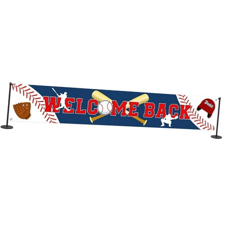 Highcool Big Backdrop Banner, Baseball Themed Lawn Sign, Retirement Celebration Backdrop, Themed Goodbye Party Decor Photo Background, 9.8x1.6 Feet