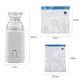 thumbnail image 2 of Bolsas de vacío Bomba eléctrica con bolsas de almacenamiento al vacío con cable USB 5 bolsas de almacenamiento Portátil recargable para viajes Uso doméstico Ahorre espacio Blanco Abanopi  Bolsas de vacío, 2 of 7
