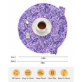 thumbnail image 6 of 15 Inch Round Placemats Set of 4, Vintage Purple Non Slip Heat Insulation PP Table Mats, Retro Botanical Abstract Art Washable Place Mats for Kitchen Dining Party Table Decor, 6 of 7
