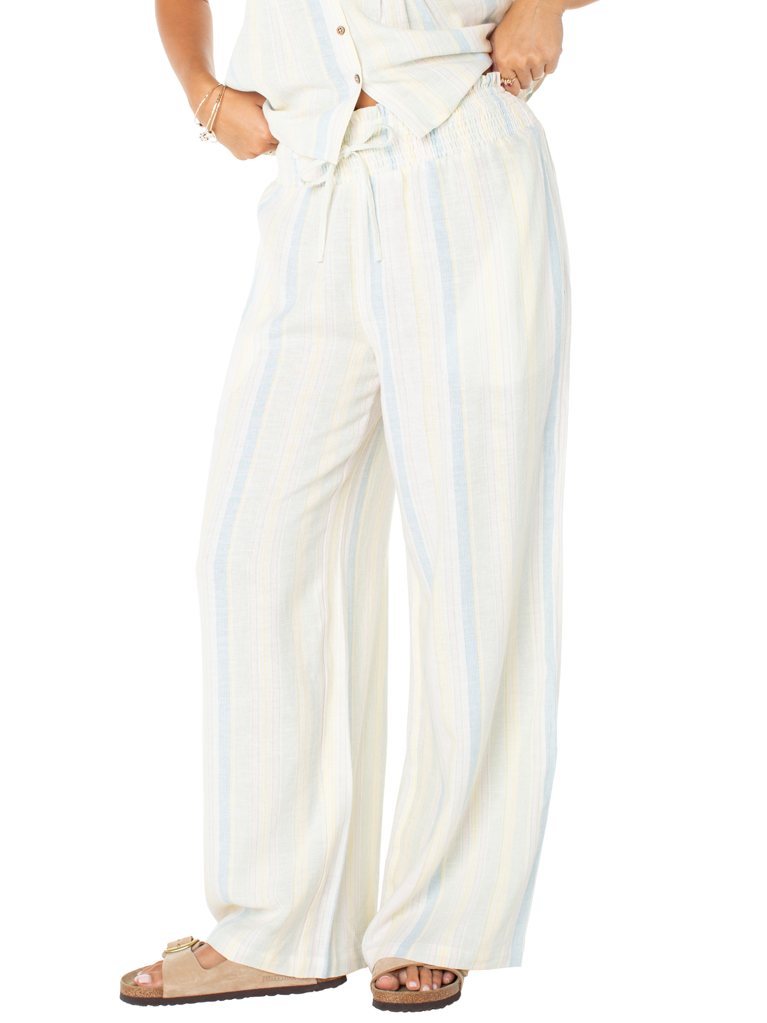 Celebrity Pink Women's Stripe Pull On Wide Leg Beach Pant, Sizes XS-XXXL