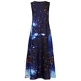 thumbnail image 4 of Qarigey Vestido de mujer Estampado estrellado Ropa de verano Algodón Sin mangas Estampado maxi Vestido de verano Vestidos negro S, 4 of 5