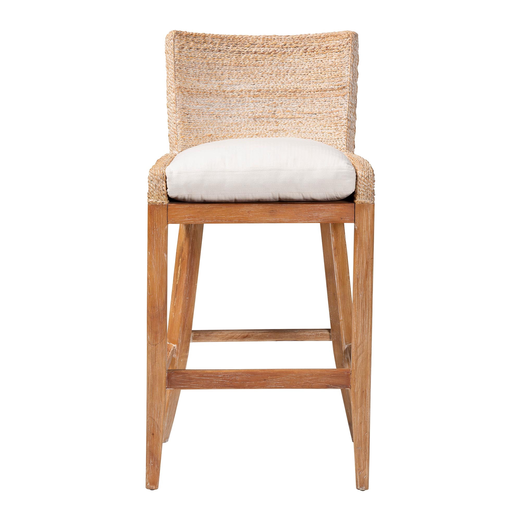 bali & pari Ridley Boho Bar Stool, Bar Height, White Wash