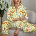 thumbnail image 6 of Uemuo Cartoon Snake8 Pattern Womens Pajama Sets,PJ Set for Women,Pajamas for Women Logo,Long Sleeve Pajama Set for Women,Soft Long Sleeve Top With Pants-X-Large, 6 of 9