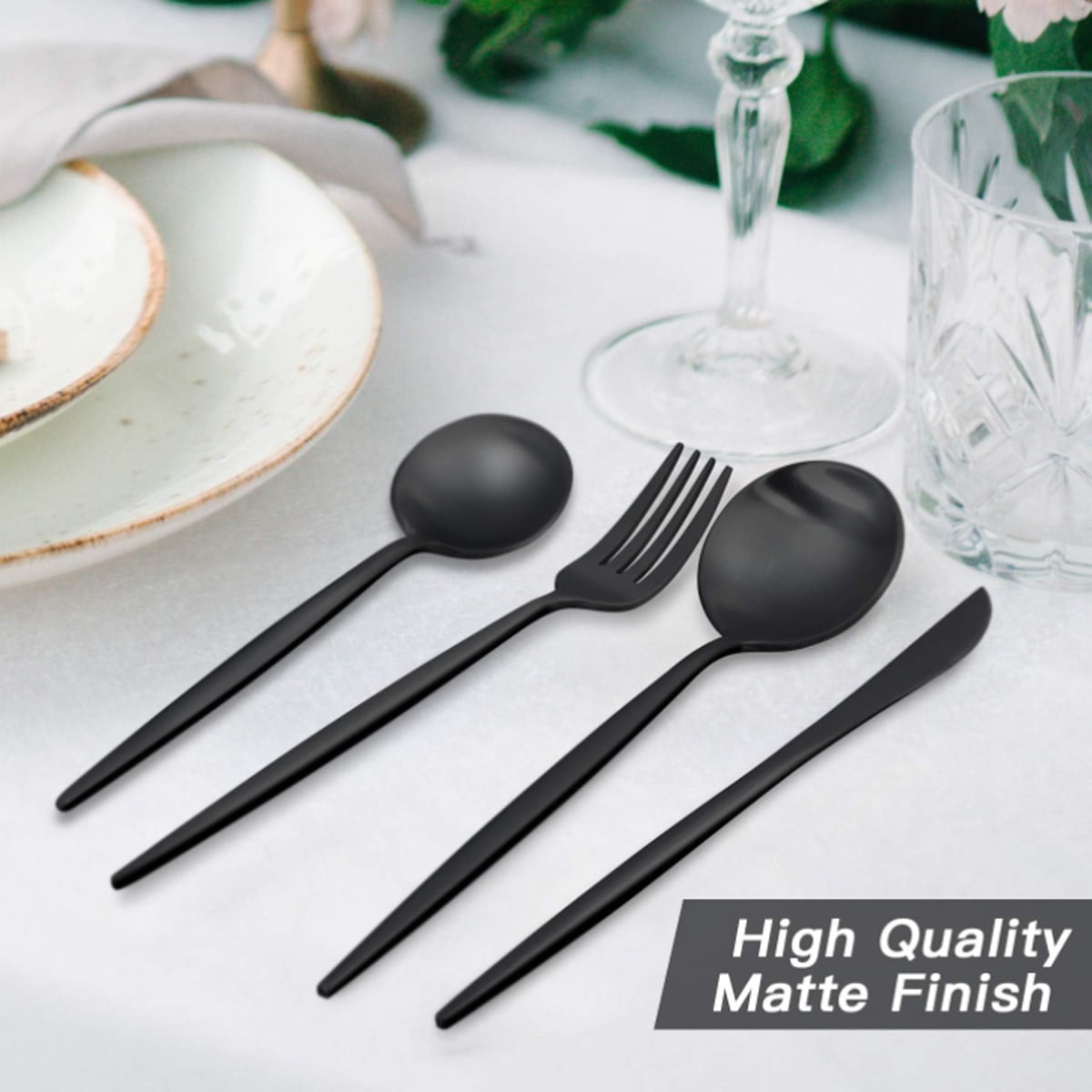 16-Piece Silverware Set For 4, Premium Stainless Steel Flatware Cutlery Set Forks Knives Spoons Teaspoons Modern Dishwasher Safe Utensil Set Home Kitchen - View #8