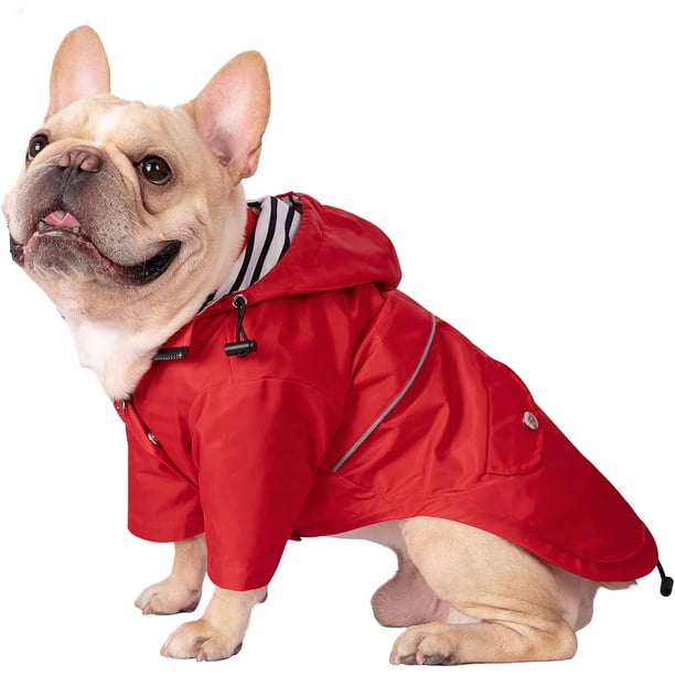 Chubasquero de doble capa con cremallera y capucha para perros pequeños a grandes, patos, rosa, XL