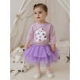 thumbnail image 5 of Toddler Baby Girl Halloween Outfit 1-6 Years Kids Ghost Embroidered Long Sleeve Sweatshirt Elastic Waist Tulle Skirt 2Pcs Cute Fall Clothes Set, 5 of 9