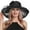 Black, variant on Seductiva Sun Hats Women's Vintage Mesh Hat Floral Shade Holiday Brim Top Hat