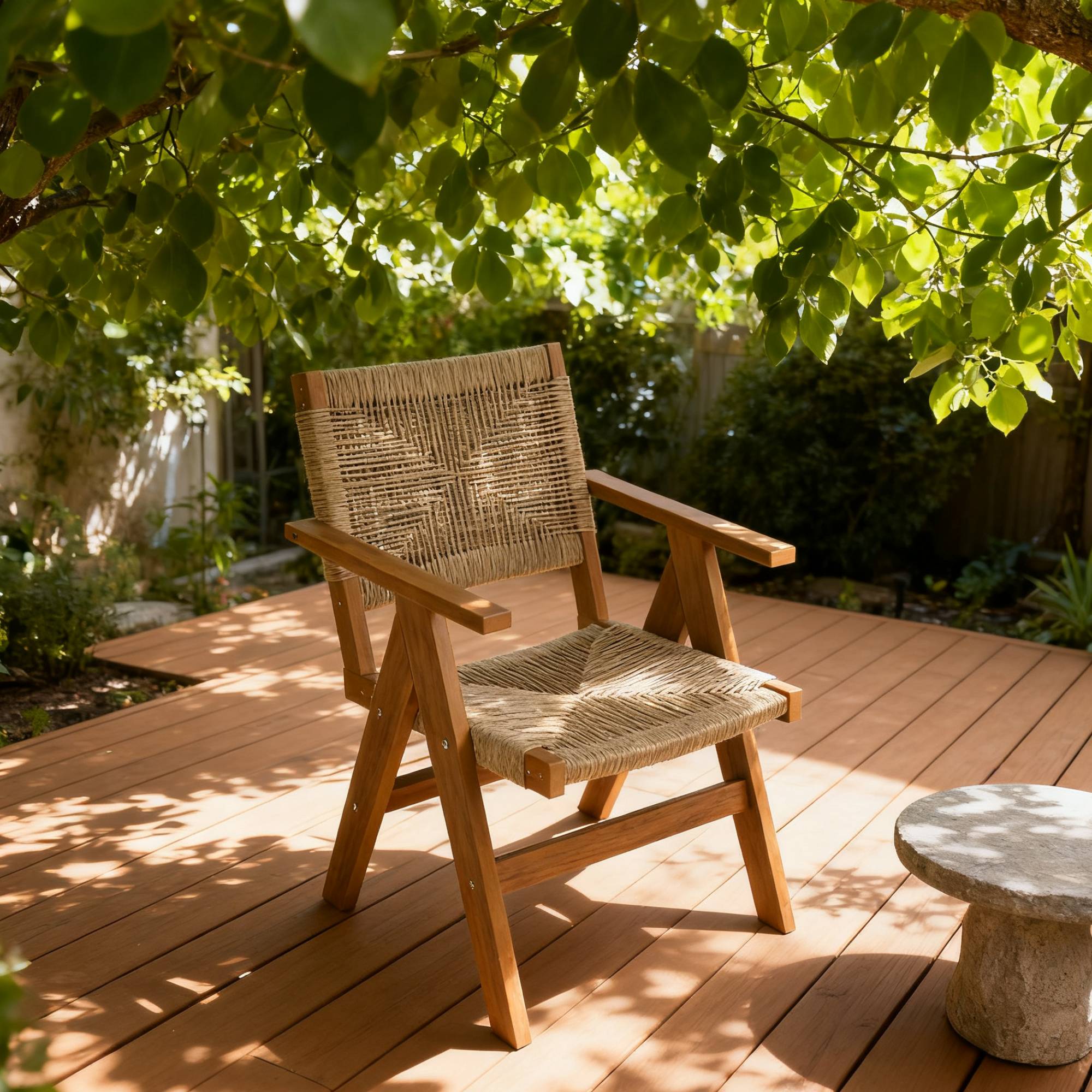 Heavy Duty Outdoor Dining Chair, Weather Resistant Side Chair for Deck Dinner Party Year Round Al Fresco Dining, Brown