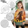 thumbnail image 6 of Psesaysky Brown Horse Sunflower Print Long Hoodie Sweatshirts for Girls - Soft Long Sleeve Pullover Hoodie Dress Stylish Fall Winter Shirt for 7-8 Years, 6 of 7