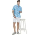 thumbnail image 6 of LA LEELA Mens Hawaiian Shirts Short Sleeve Button Down Shirt Men's Casual Vacation Tropical Beach Summer Party Shirts for Men Funny S Blue Leaves, 6 of 6