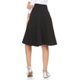 thumbnail image 3 of BGDK Girls’ Premium Stretch A-Line Panel Skirt – Knee-Length A-Line Fit in Smooth, Supportive Lycra Fabric Black 8, 3 of 6