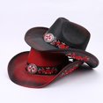 thumbnail image 5 of Slccxzc Unisex Summer Straw Cowboy Hat Wide Brim Sun Protection Panama Hat, 5 of 7