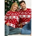 thumbnail image 5 of Gustave Christmas Sweater for Men Women Xmas Ugly Sweaters Snowflake Reindeer Long Sleeve Crewneck Knitted Pullover Sweatshirt Couple Matching Holiday Tops, 5 of 9